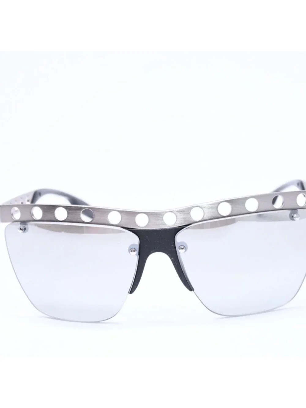 Prada Sunglasses Eyewear Metal Acetate Silver Black